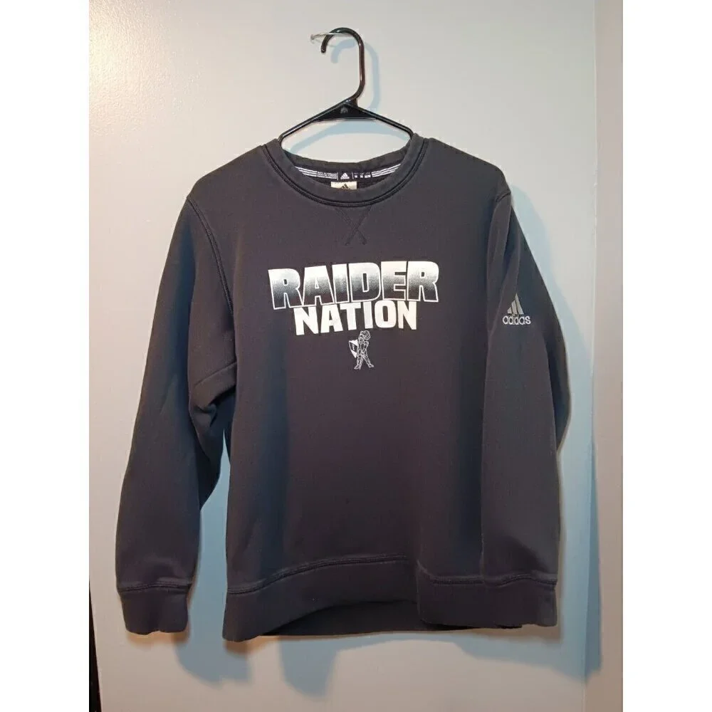 Adidas Oakland Raiders Raider Nation NFL Football Crewneck Sweatshirt Medium